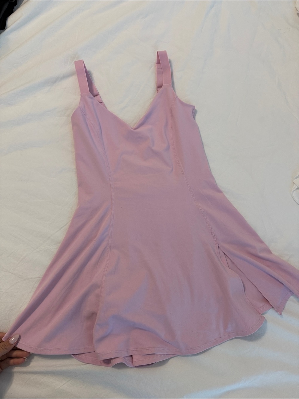 Light Pink V-Neck Slip Dress with Adjustable Straps